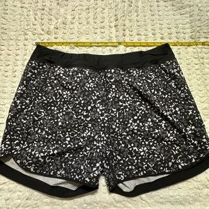 Lands' End Black and Gray Coverup Shorts with Floral Design